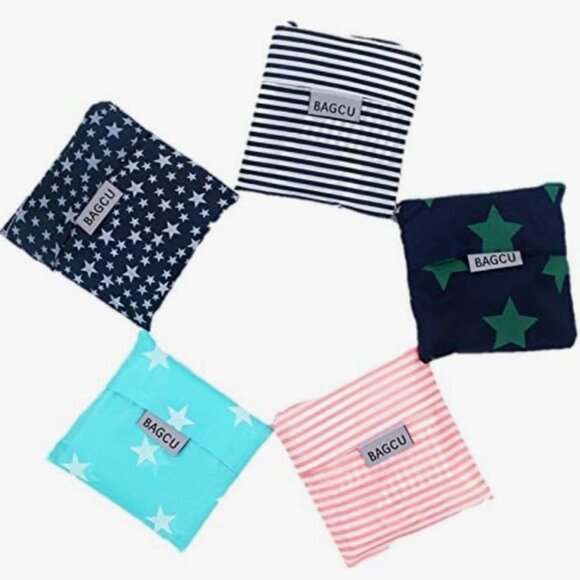 NIB! Set of 2 Reusable Grocery Shopping Bag, Foldable Shopping Tote - Picture 3 of 7